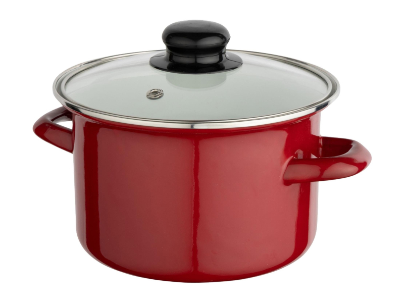 Altom Garnek emaliowany 18 cm 1,9 l pokrywka merlot indukcja