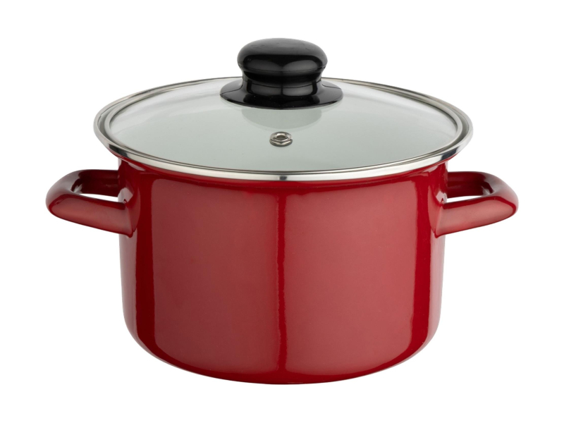 Altom Garnek emaliowany 18 cm 1,9 l pokrywka merlot indukcja