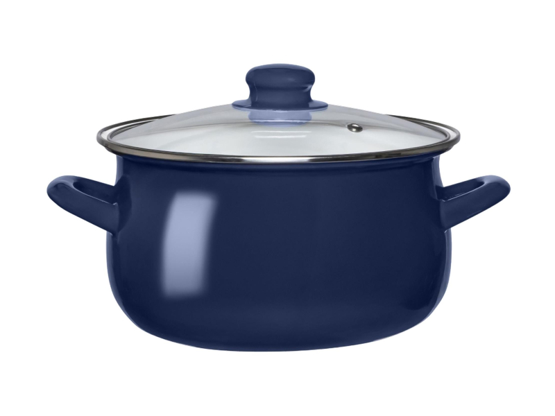 Altom Garnek emaliowany 20 cm 2,7 l pokrywka granat indukcja