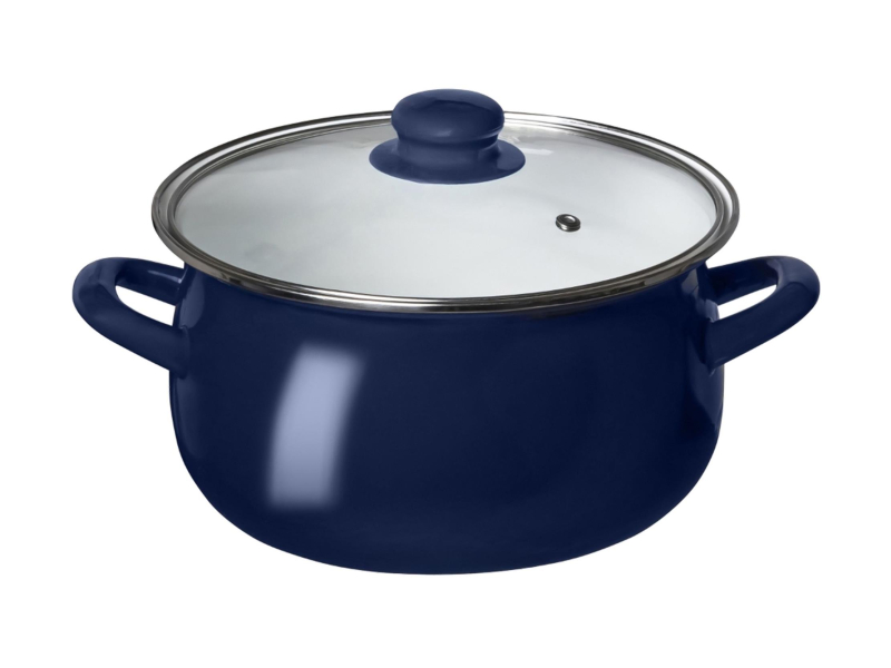 Altom Garnek emaliowany 20 cm 2,7 l pokrywka granat indukcja