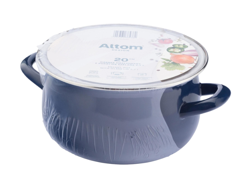 Altom Garnek emaliowany 20 cm 2,7 l pokrywka granat indukcja