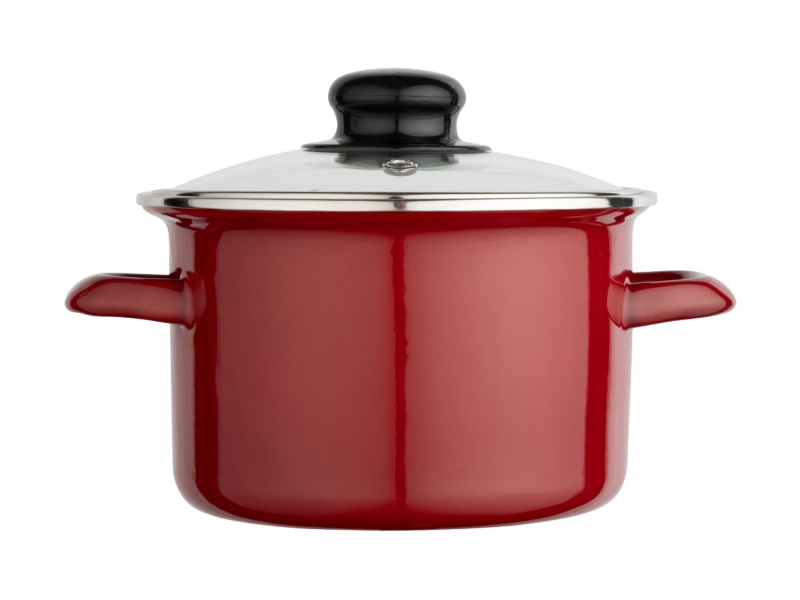 Altom Garnek emaliowany 16 cm 1,4 l pokrywka merlot indukcja