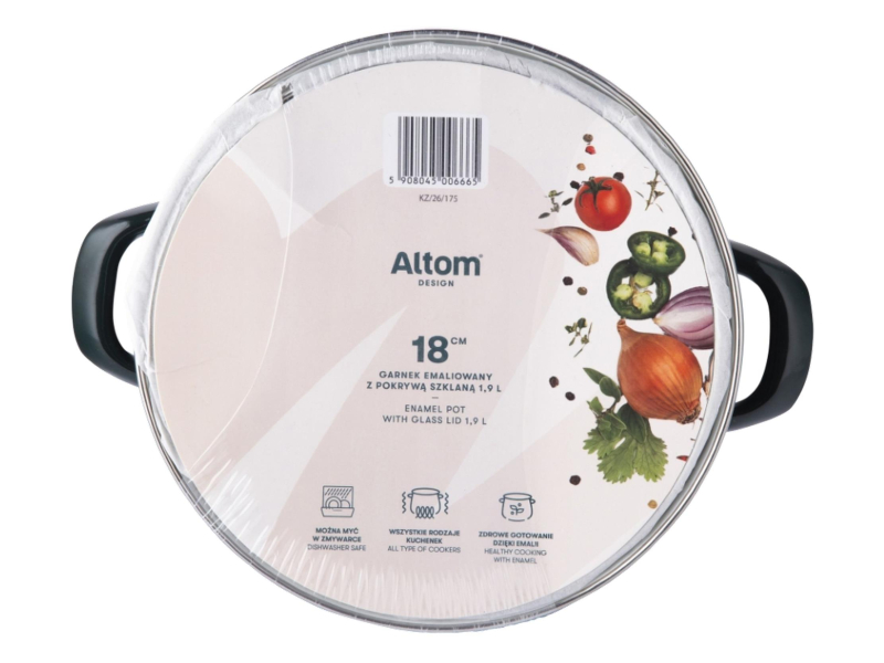 Altom Garnek emaliowany 22 cm 3,6 l pokrywka pinot indukcja