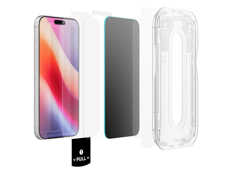 Spigen Glass tR EZ Fit Pro HD (Privacy) 2 Pack do iPhone 18 Pro