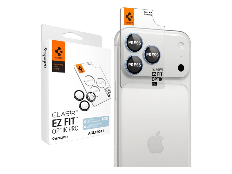 Spigen Glass tR EZ Fit Optik Pro 2 Pack do iPhone 18 Pro Max/18 Pro