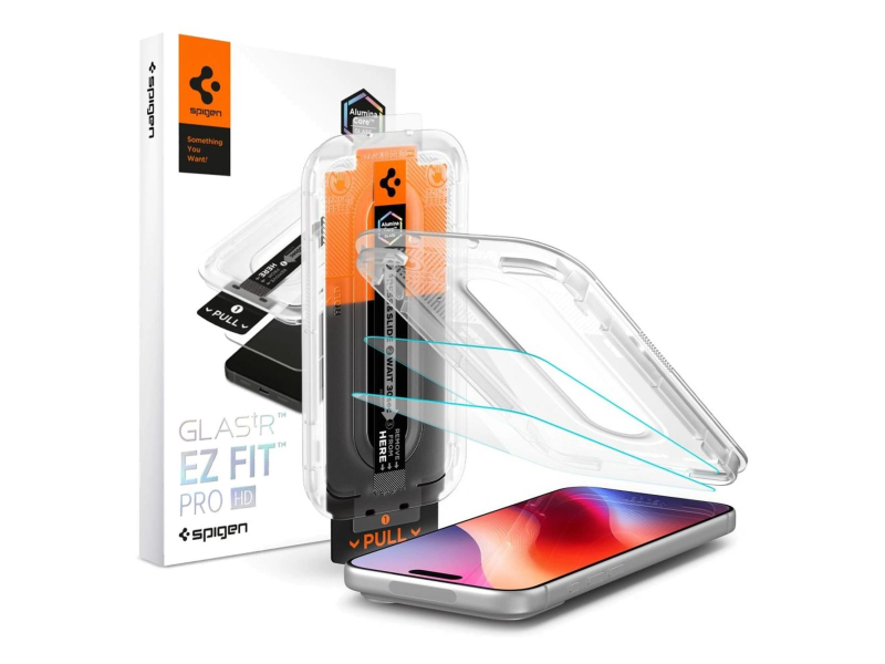 Spigen Glass tR EZ Fit Pro HD 2 Pack do iPhone 18 Pro/17 Pro/17/16