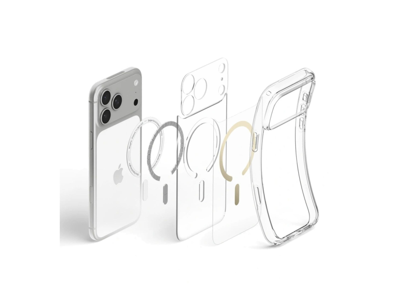 Spigen Ultra Hybrid MagSafe do iPhone 18 Pro/17 Pro (clear gold)