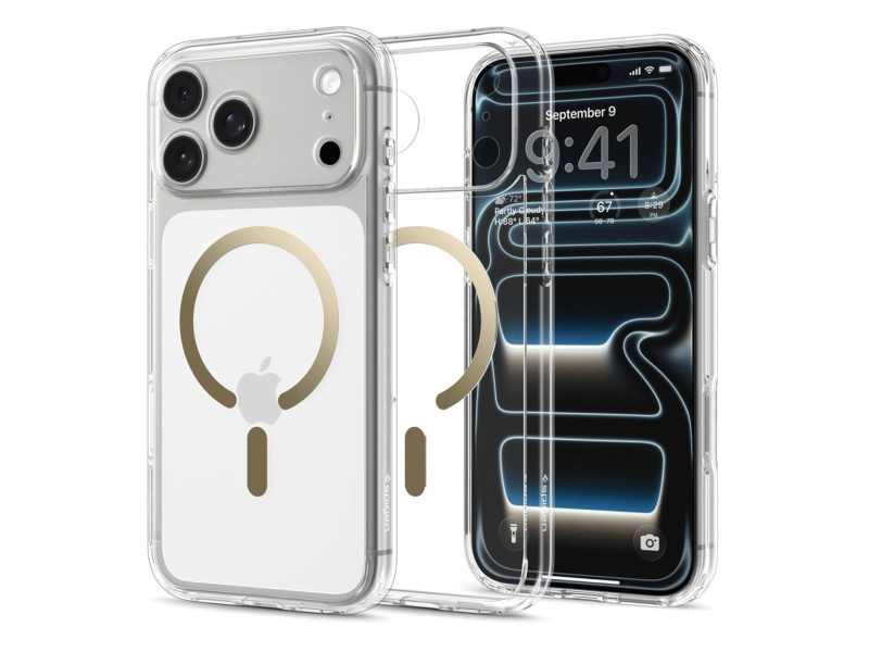 Spigen Ultra Hybrid MagSafe do iPhone 18 Pro/17 Pro (clear gold)