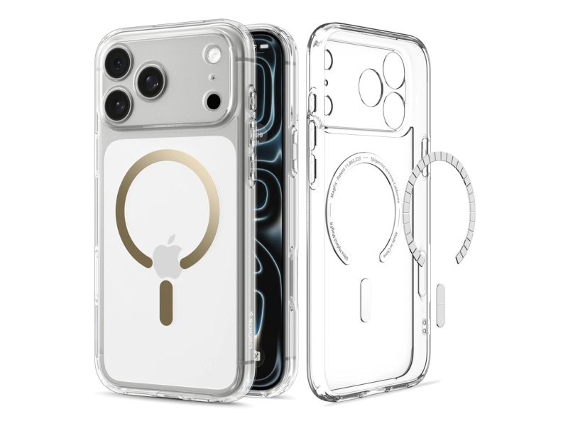 Spigen Ultra Hybrid MagSafe do iPhone 18 Pro/17 Pro (clear gold)
