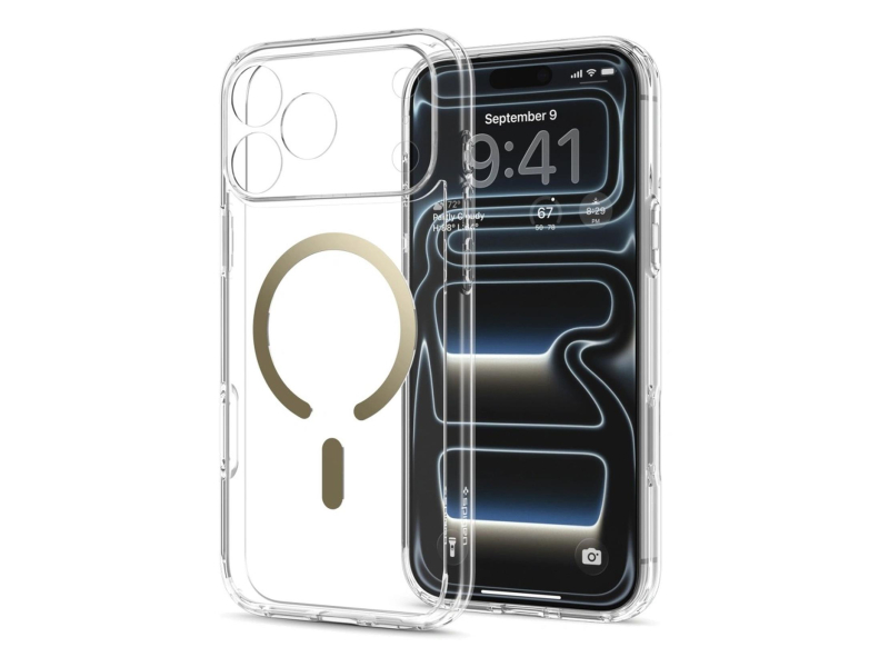 Spigen Ultra Hybrid MagSafe do iPhone 18 Pro/17 Pro (clear gold)