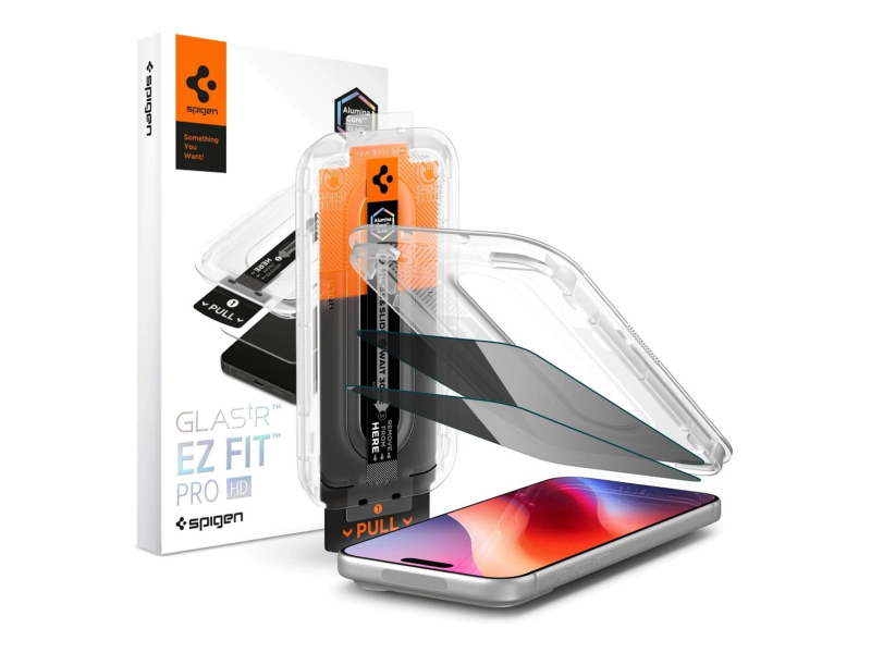 Spigen Glass tR EZ Fit Pro HD (Privacy) 2 Pack do iPhone 18 Pro Max