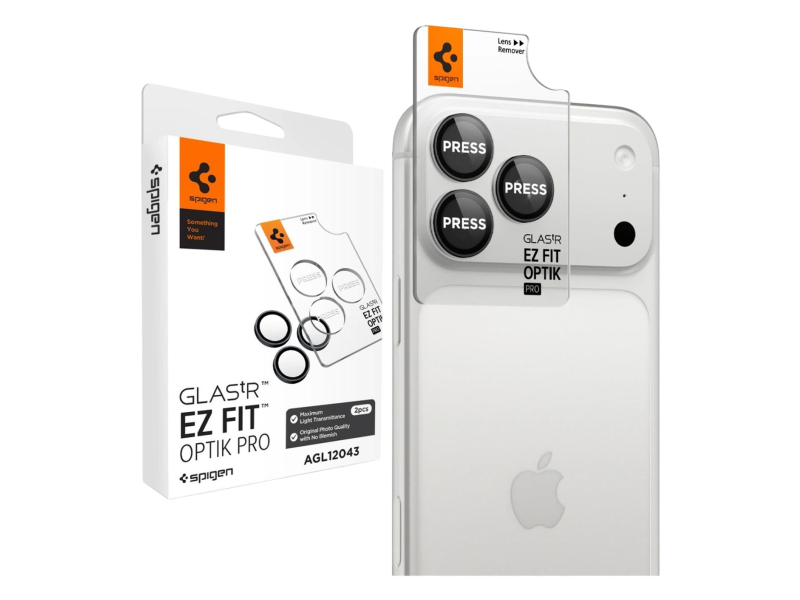 Spigen Glass tR EZ Fit Optik Pro 2 Pack do iPhone 18 Pro Max/18 Pro