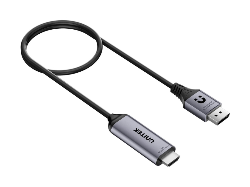 Unitek Kabel DisplayPort 1.4 na HDMI 2.1 8K@60Hz HDR DSC v1.2a 1,8m