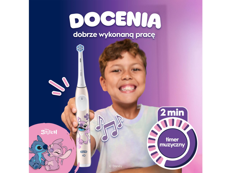 Oral-B Szczoteczka magnetyczna iO Kids Stitch (6+ etui róż)