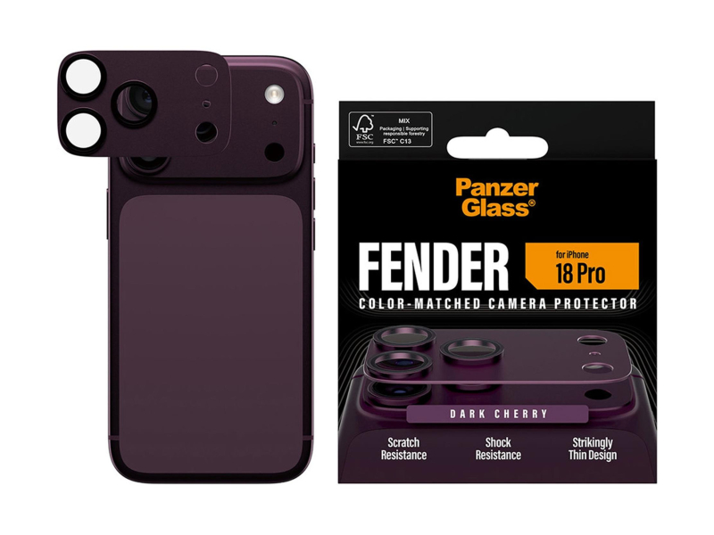 PanzerGlass Fender Camera Lens Protector do iPhone 18 Pro Dark Cherry
