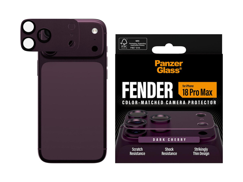 PanzerGlass Fender Camera Lens Protector do iPhone 18 Pro Max DarkCherry