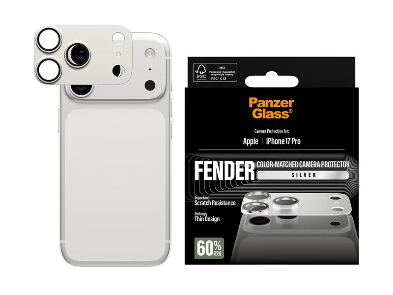 PanzerGlass Fender Camera Protector do iPhone 17 Pro Silver