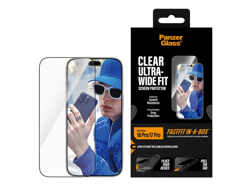 PanzerGlass Ultra-Wide Fit (Fastfit) do iPhone 18 Pro / 17 Pro