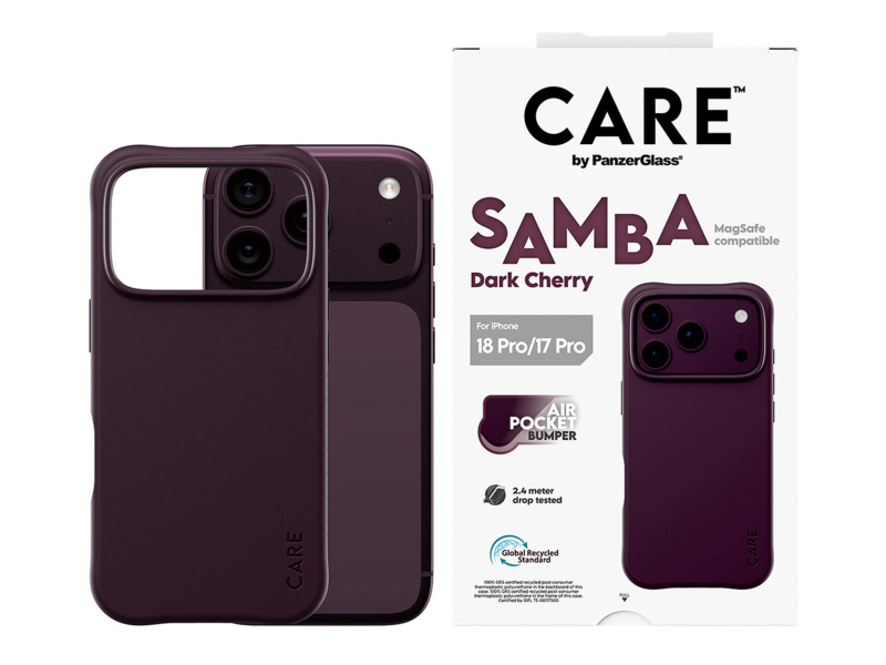 PanzerGlass CARE™ Samba MagSafe do iPhone 18 Pro / 17 Pro Dark Cherry