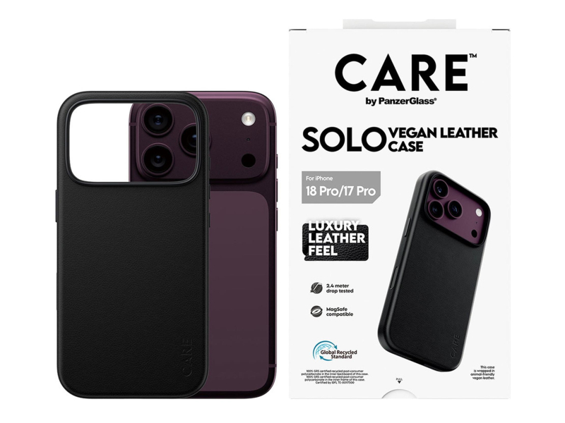 PanzerGlass CARE™ Solo Vegan Leather do iPhone 18 Pro / 17 Pro Black