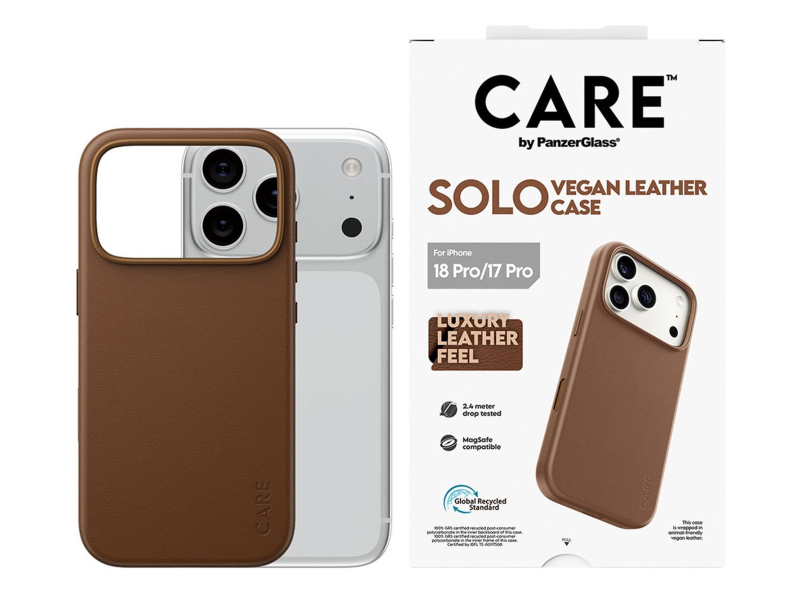 PanzerGlass CARE™ Solo Vegan Leather do iPhone 18 Pro / 17 Pro Brown