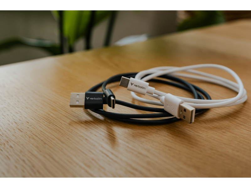 Verbatim Cable USB-A to USB-C 18W 100cm - 2 Pack - Black & White