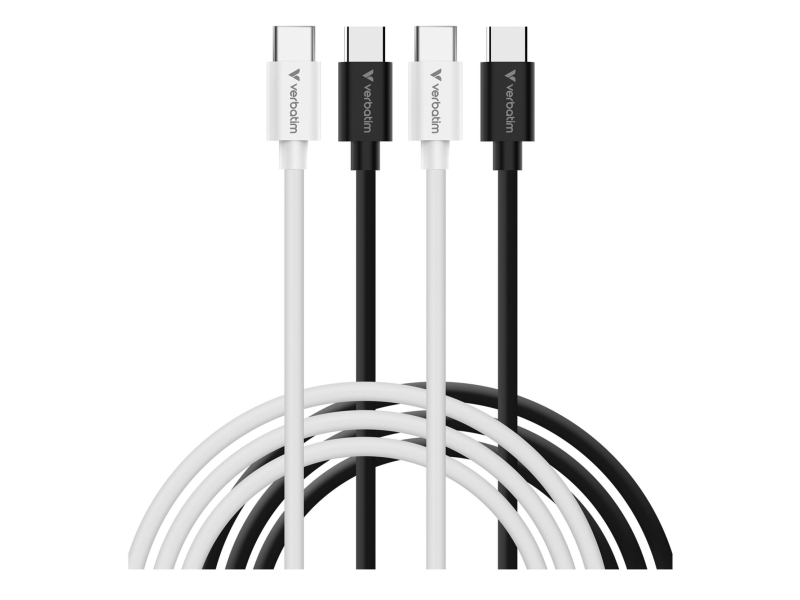 Verbatim Cable USB-C to USB-C 60W 100cm - 2 Pack - Black & White