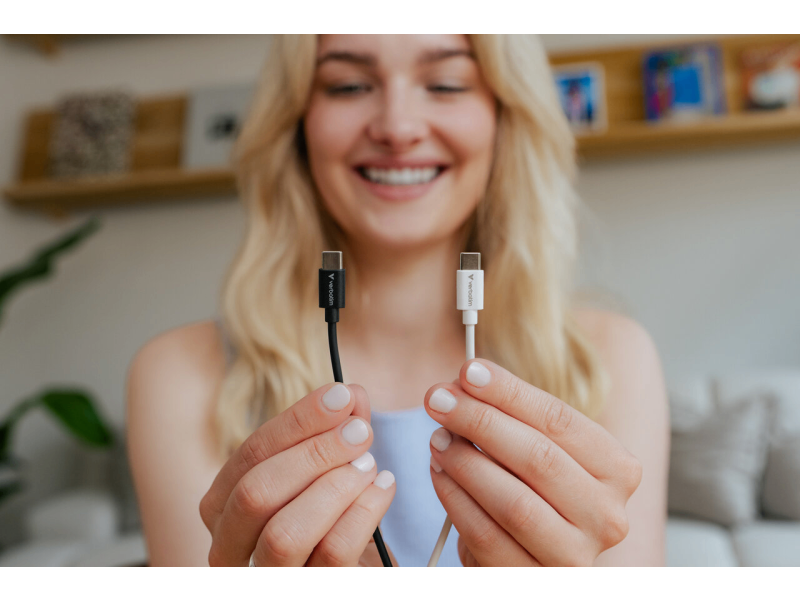 Verbatim Cable USB-C to USB-C 60W 100cm - 2 Pack - Black & White