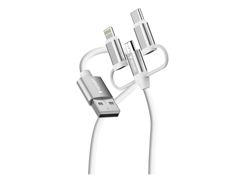 Verbatim 3-in-1 USB-A to Micro-B/USB-C/Lightning 18W 100cm - White