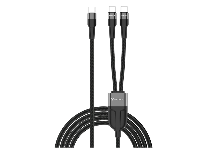 Verbatim Sync & Charge USB-C to Dual USB-C cable 100W 150 cm