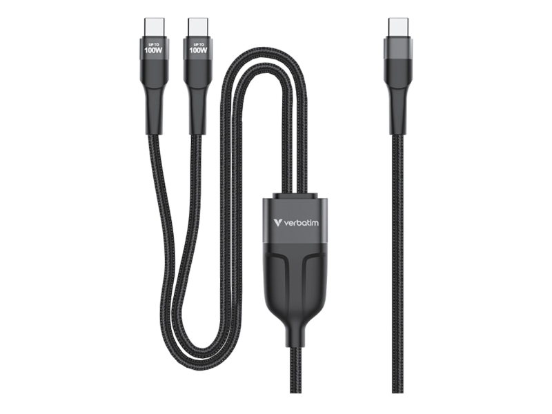 Verbatim Sync & Charge USB-C to Dual USB-C cable 100W 150 cm