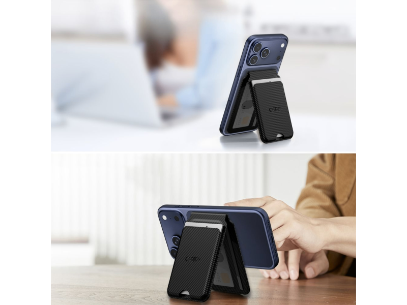 Tech-Protect Magwallet Stand Magsafe Universal RFID Card Holder Carbon