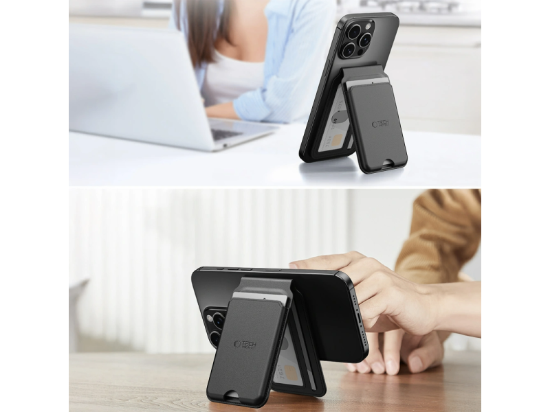 Tech-Protect Magwallet Stand Magsafe Universal RFID Card Holder Black