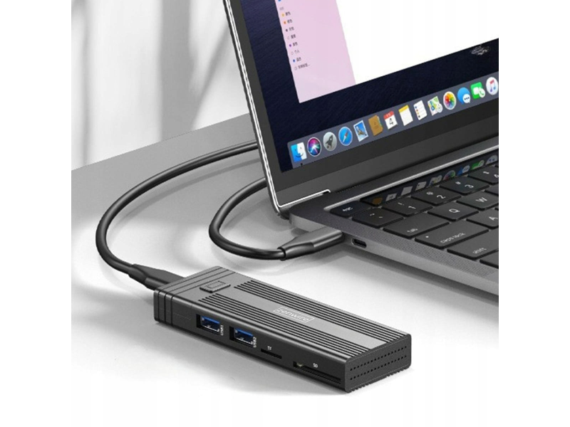 Zenwire Obudowa na dysk HUB USB-C 7w1 SSD M.2 NVME PCIE SATA SD