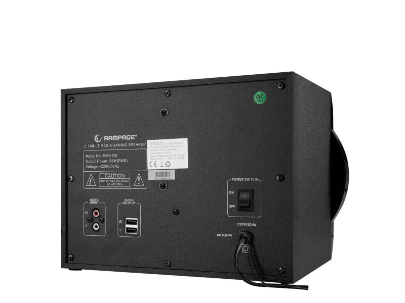Rampage RMS-G8 Głośniki gamingowe 25 W BT, USB, SD, FM