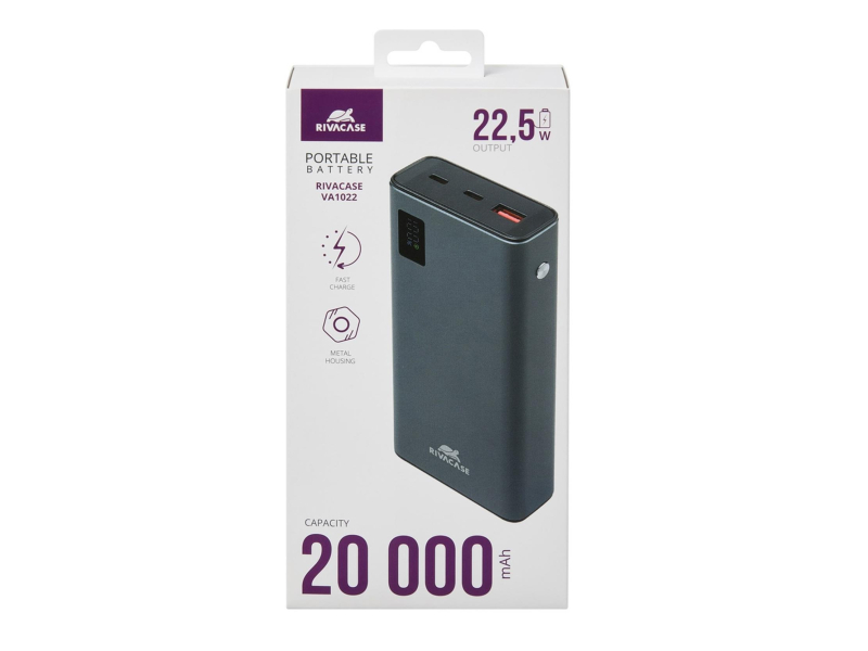 RIVACASE Powerbank VA1022 20000 mAh 22,5W metalowy