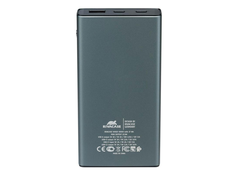 RIVACASE Powerbank VA1021 10000 mAh 22,5W metalowy