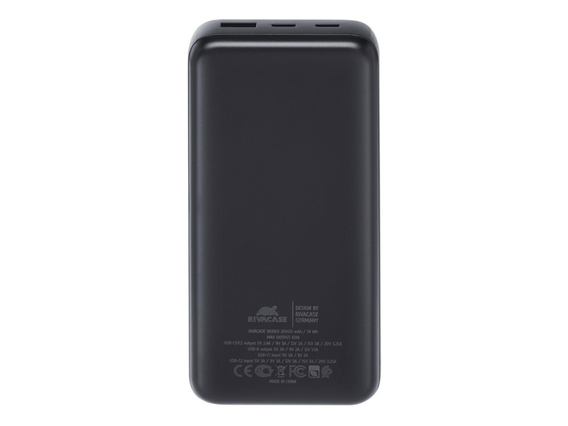 RIVACASE Powerbank VA1082 20000 mAh 65W czarny