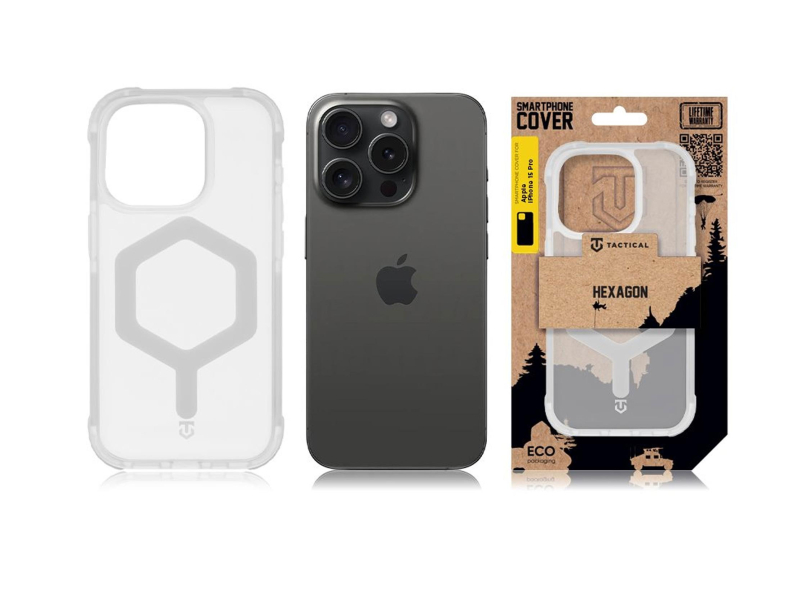 Tactical MagForce Hexagon Kryt pro Apple iPhone 15 Pro T-White