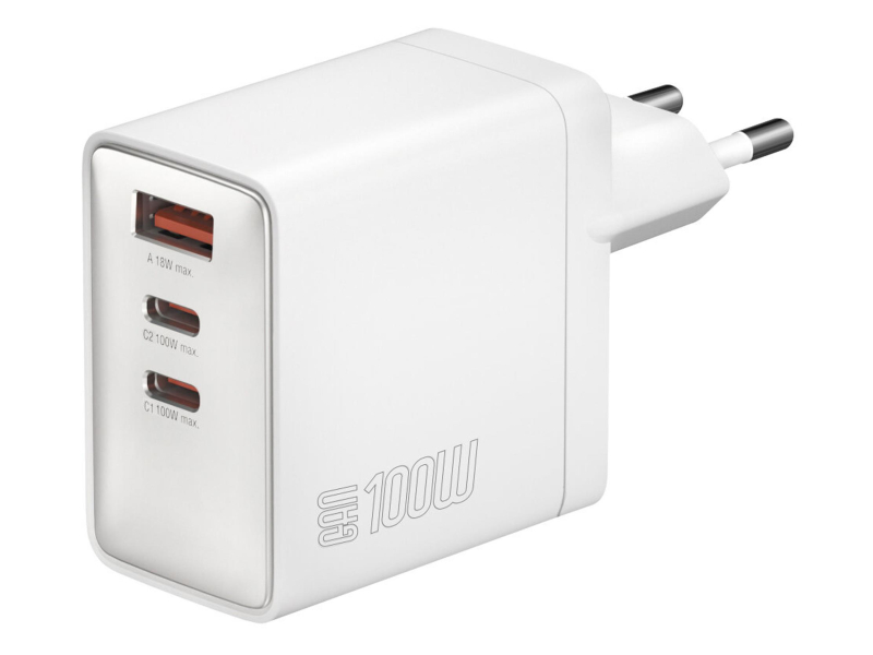 4smarts Ładowarka sieciowa Pocket GaN 100W 2xUSB-C + USB-A biały