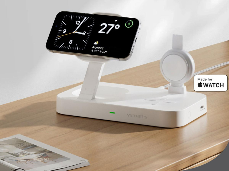 4smarts Stacja ładująca Qi2 Trident z szybką ładowarką Apple Watch
