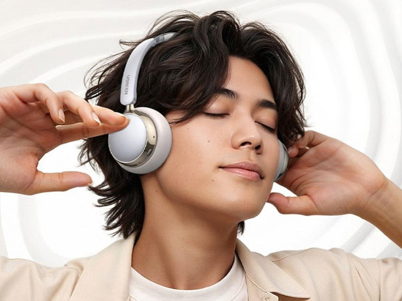 UGREEN Słuchawki nauszne Studio Plus HP207 Bluetooth srebrno-białe