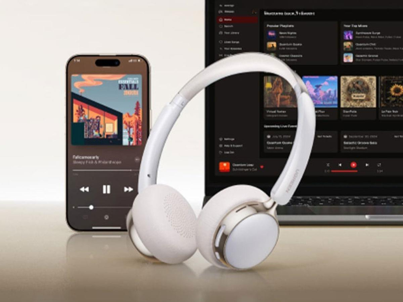 UGREEN Słuchawki nauszne Studio Plus HP207 Bluetooth srebrno-białe