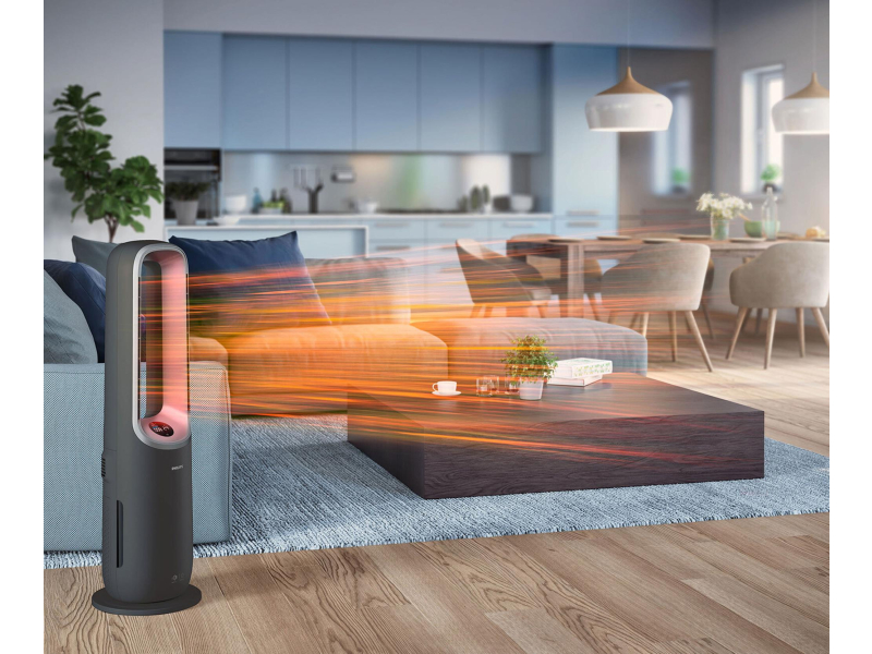Philips AMF870/15 Wentylator z oczyszczaczem i grzejnikiem, srebrny