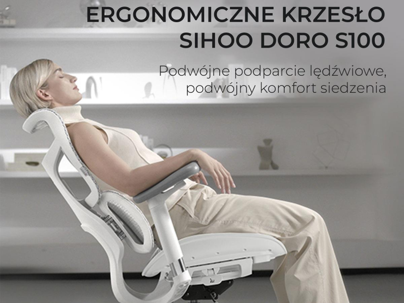 Sihoo DORO S100 Mesh biały