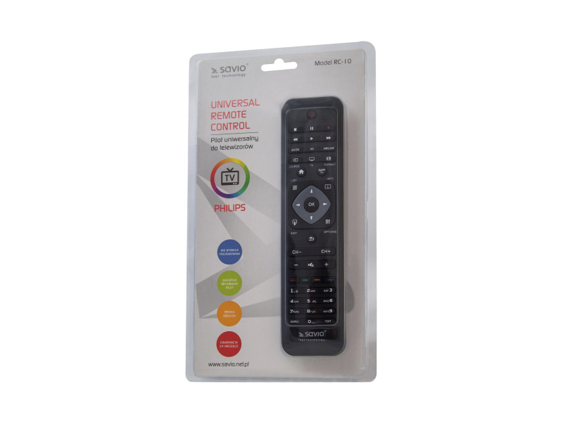 SAVIO SAVIO RC-10 Pilot uniwersalny/zamiennik do TV PHILIPS #
