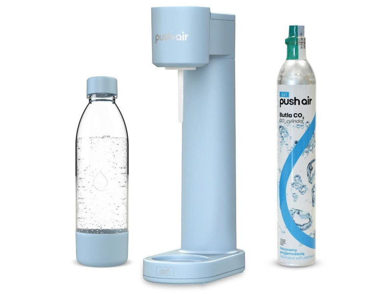 Dafi PUSHAIR SATURATOR Z NABOJEM CO2 + BUTELKA 0,7 - LAZUROWY