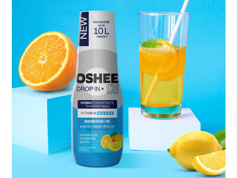 OSHEE Koncentrat napoju DROP IN pomarańcza-cytryna + magnez 500 ml