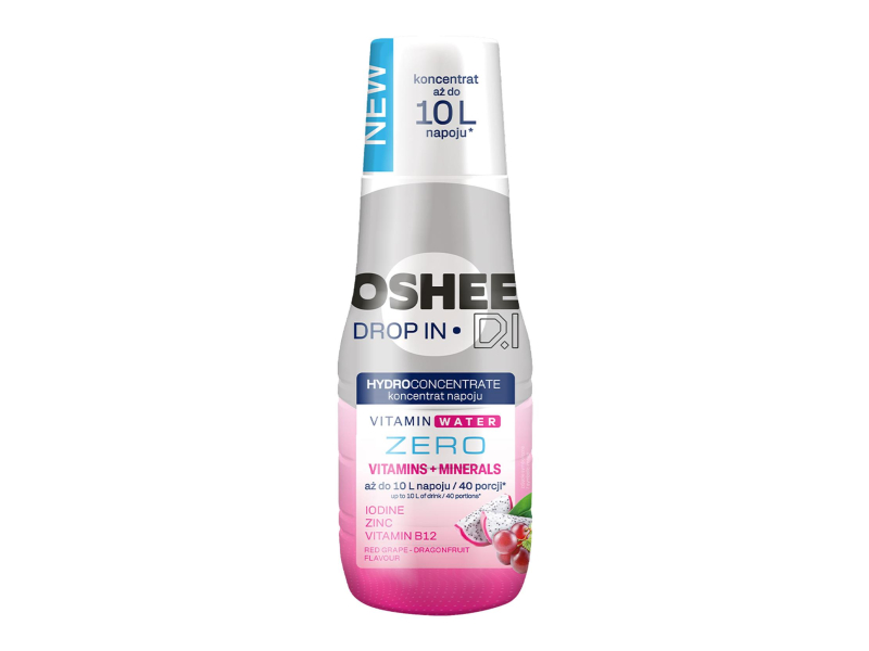 OSHEE Koncentrat napoju DROP IN winogrono-dragonfruit ZERO 500 ml