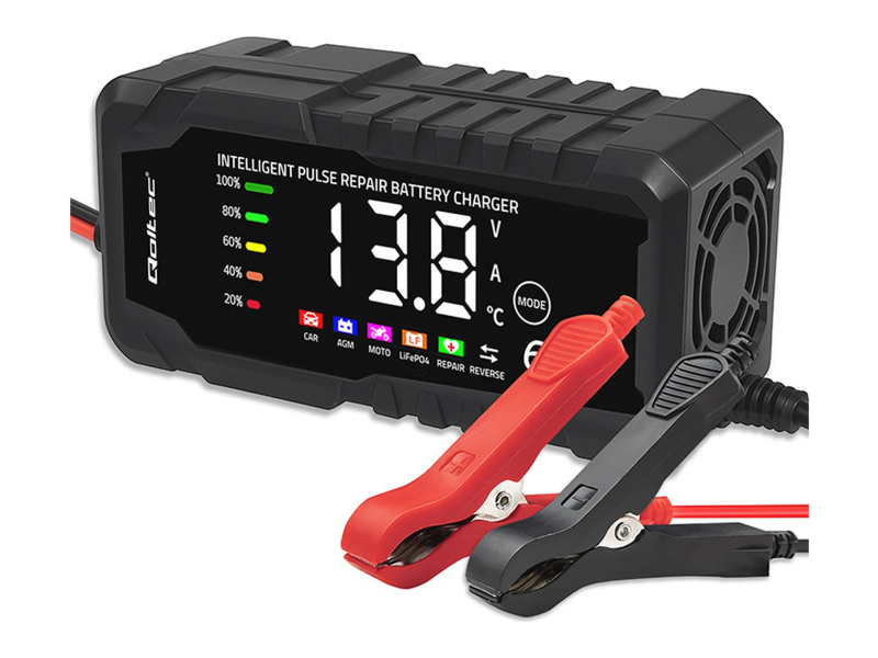 Qoltec Inteligentna ładowarka AGM GEL LiFePO4 12V 6A